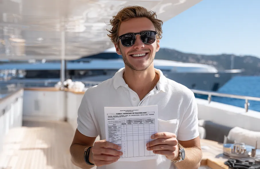 Deckhand holding NWR certificate