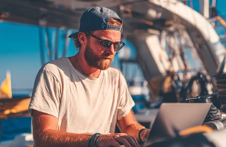 Seafarer Taking Online Course