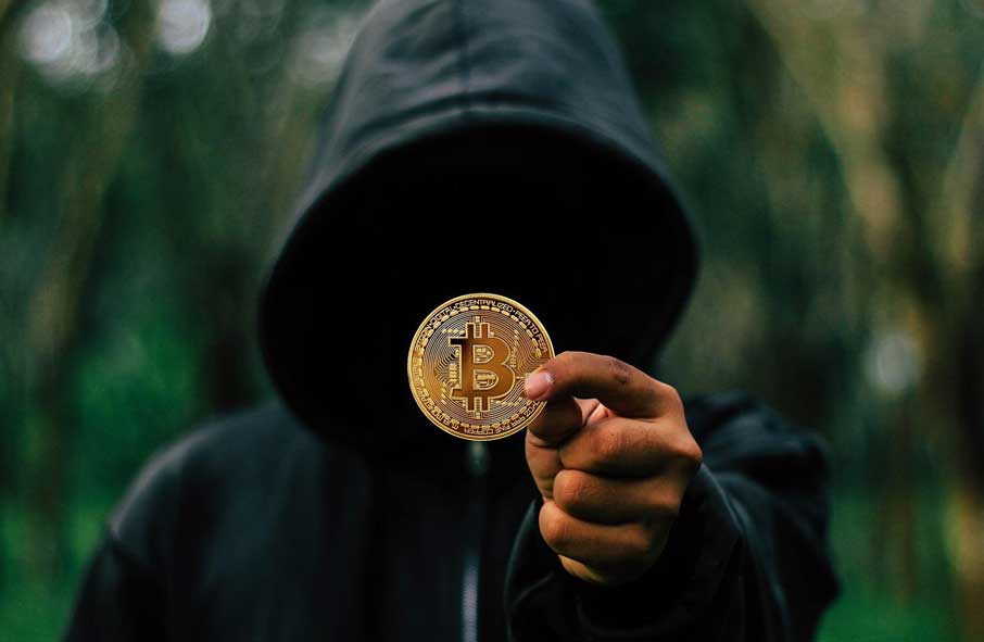 Hoodie Holding Bitcoin