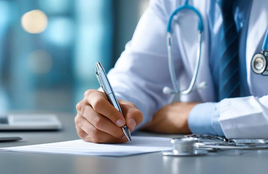 MCA Approved Doctor Completing Paperwork